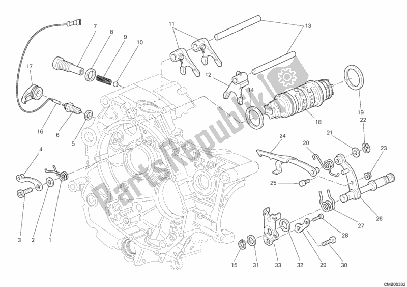 All parts for the Shift Cam - Fork of the Ducati Monster 696 ABS 2011